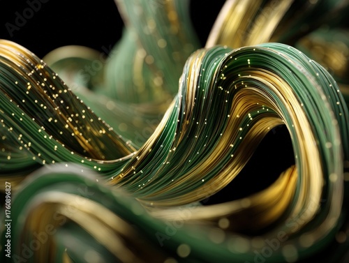 Glowing abstract green and ...