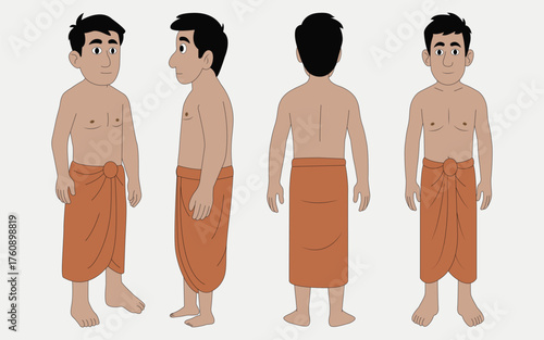 Indian village man cartoon character. moral stories for the best cartoon character. the character best for your animation videos.