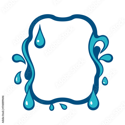 frame liquid swirls and drops vector