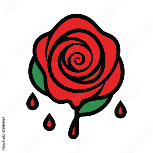rose liquid swirls and drops vector
