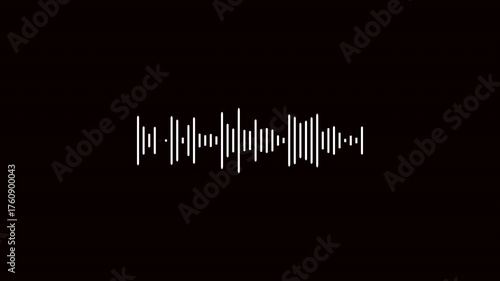 Audio sound waveform animation on a transparent background, line digital minimalist soundwave animation, Audio Equalizer Background Animation With Alpha Channel, Animated audio sound waveform in 4K.