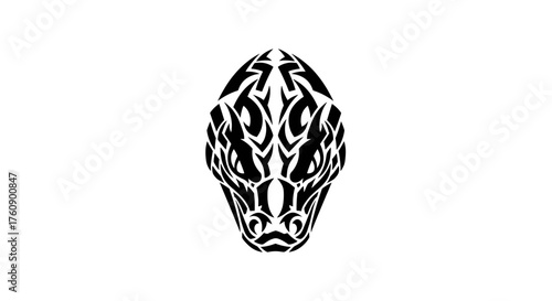 Snake head tribal tattoo design vector illustration serpent viper cobra python reptile animal drawing artwork
