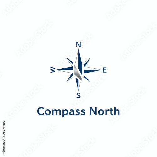 Compass Rose North Star Direction Guide Navigation Travel Emblem