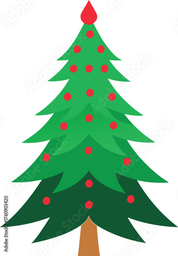 Vector Art of Balsam Christmas Tree