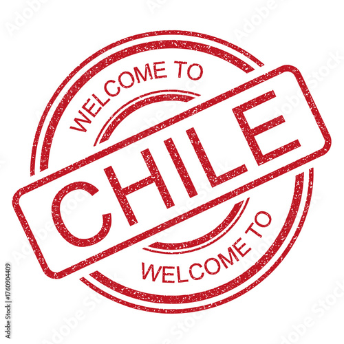 Welcome to Chile, red vintage travel grunge rubber stamp on transparent background, vector illustration
