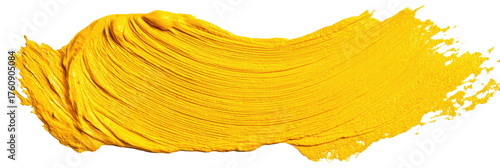 Vibrant, textured smear of bright yellow paint