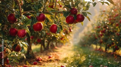 Apple Orchard in Sunlight