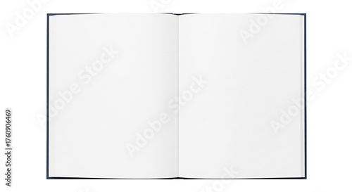 open book isolated, top view, clean pages
