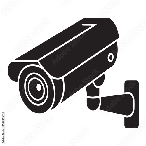 Security camera isolated on white background, a surveillance device for monitoring and protection of property and people
