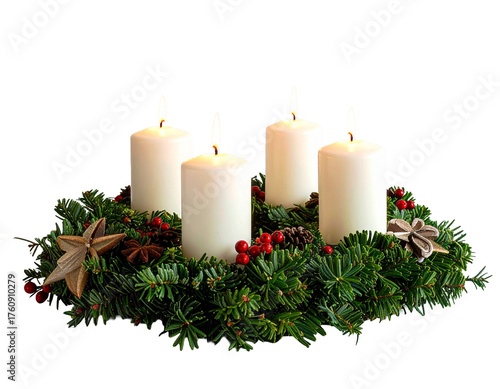 Adventskranz, transparenter Hintergrund, png