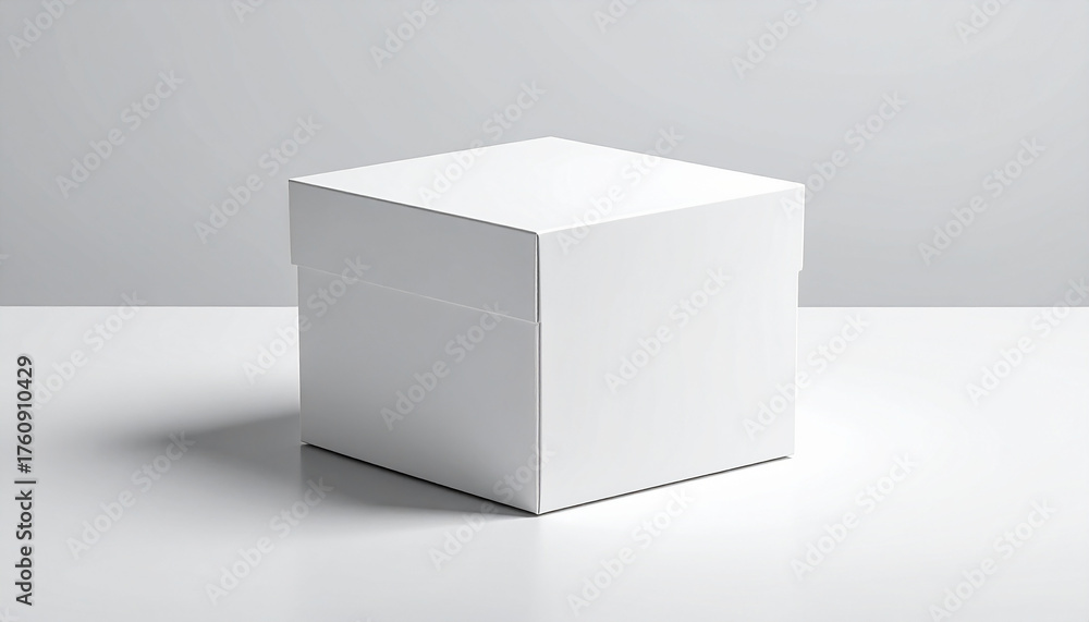 Fototapeta premium A white cube is shown in a white background 3