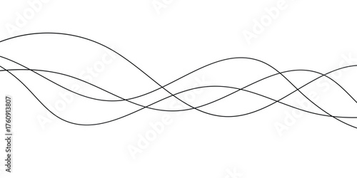 simple black wave line art for banner poster background.