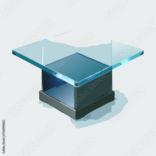 Glänzender Beistelltisch aus Rauchglas