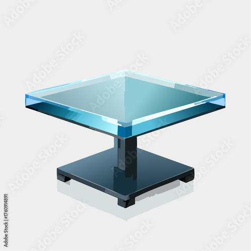 Glänzender Beistelltisch aus Rauchglas
