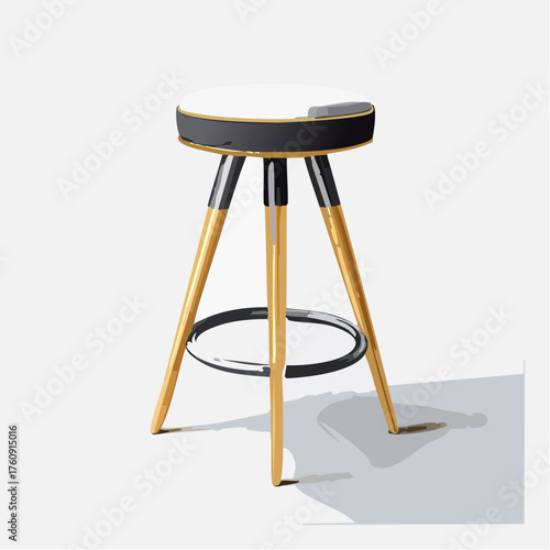 Designer-Barhocker mit goldenen Akzenten