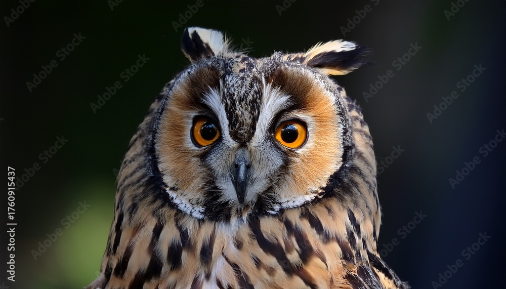 Fototapeta premium long eared owl asio otus close up
