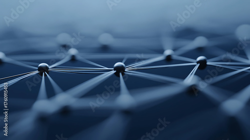 Abstract network of interconnected nodes, visualizing connections, data flow, and relationships. Modern and techy, showing a unified system through digital design.