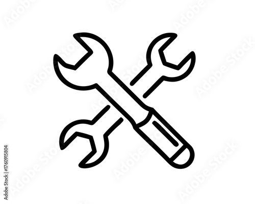 Two crossed wrenches, representing repair tools