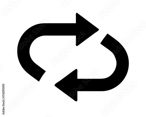 Two arrows forming a circle, indicating a loop or cycle