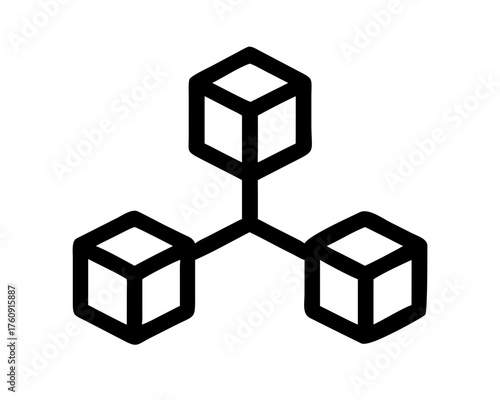 Three dimensional cubes connected by a central point
