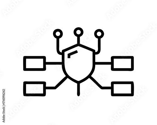 Network security shield with data nodes