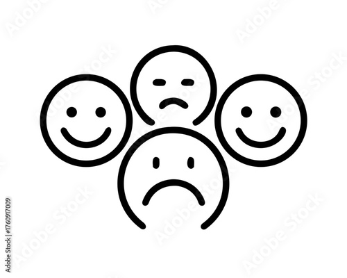 Group of diverse emotions, expressing varied feelings