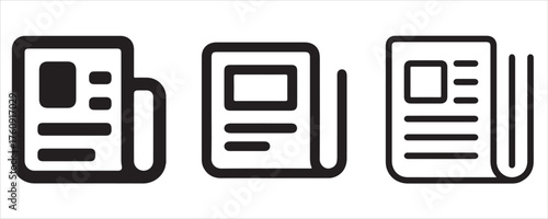 Stay informed with sleek newspaper icons for your website or app, a modern design element bringing news and updates to your fingertips now