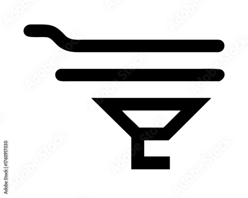 Funnel icon with two levels, representing data filtering