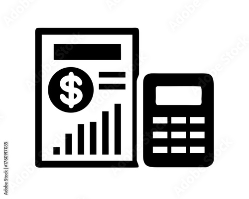 Financial report icon for business analysis use