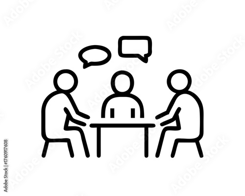 Business meeting icon for teamwork and discussion