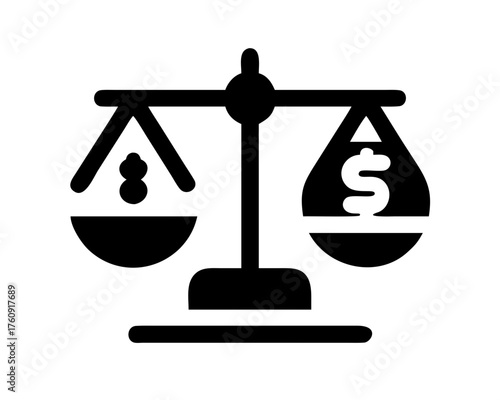 Balance scale showing the value of justice
