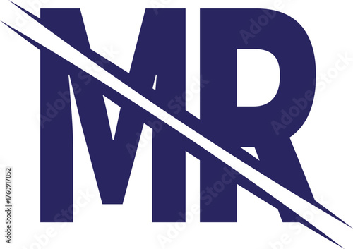 Bold MR Monogram with Dynamic Diagonal Slash