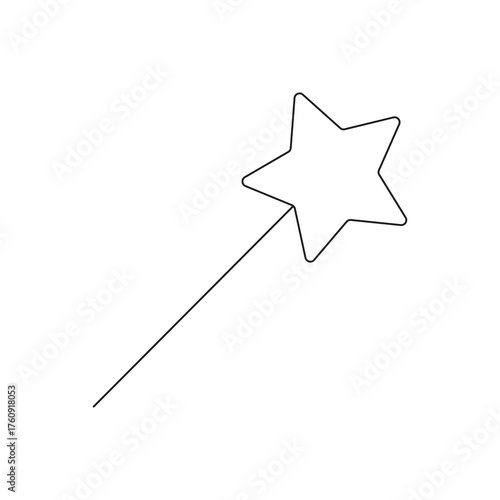 Minimalist star wand vector for magical designs, enchanting projects, and creative illustrations that bring dreams to life