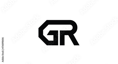 Modern gr monogram logo design geometric abstract typography corporate identity branding