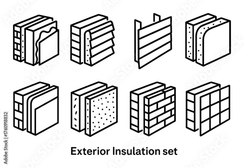 Exterior insulation types: comprehensive set of wall panels and claddings