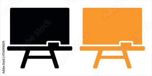 Minimalist chalkboard on wooden easel vector illustration — perfect for education, classroom, or presentation concepts.
