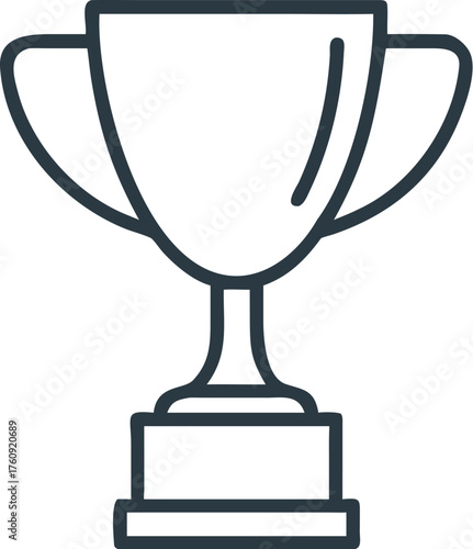 Golden trophy cup isolated on white, symbolizing a sports champion's success and first-place achievement