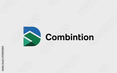 Modern minimalist d combination logo for business and branding