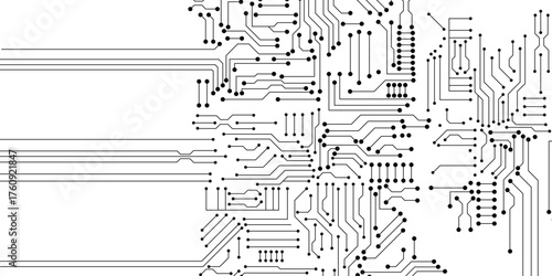 Circuit technology background with hi-tech digital stock illustration. 