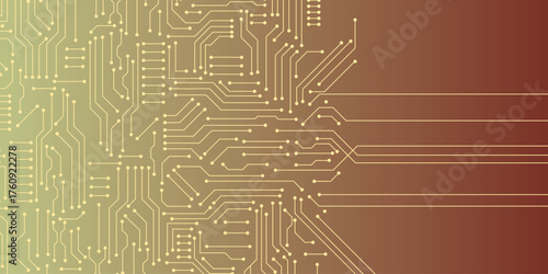 Circuit board abstract technology on gradient background stock illustration