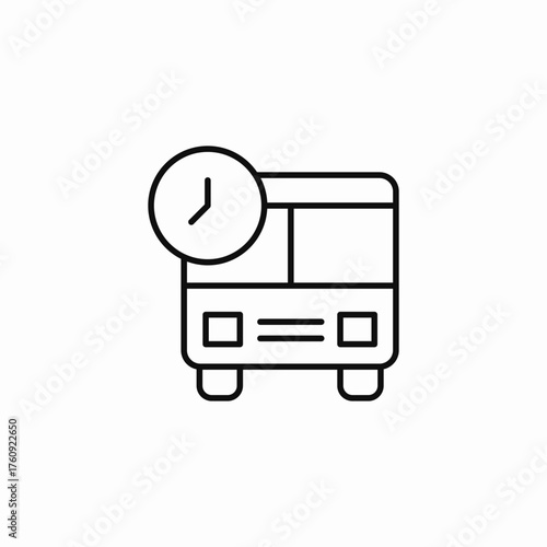 bus schedule clock icon sign vector