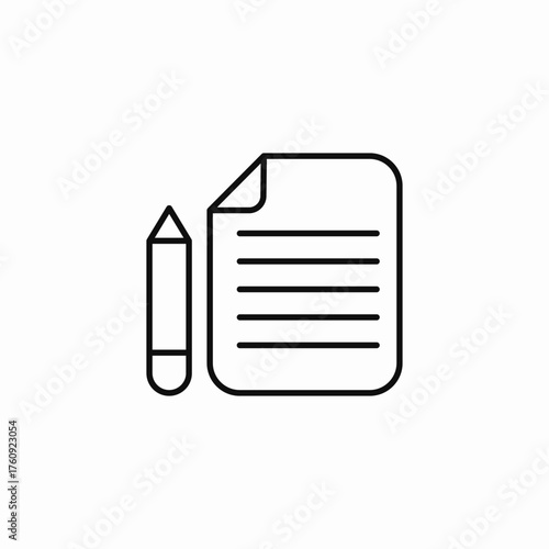 document and pencil icon sign vector