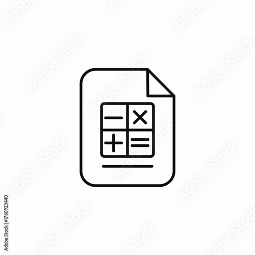 document with calculator icon sign vector