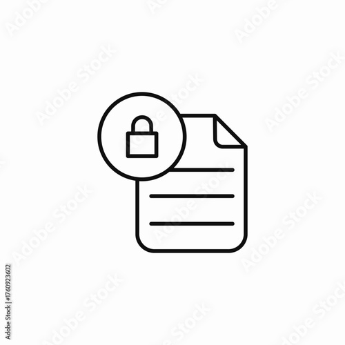 document with lock icon sign vector