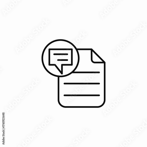 document with speech-bubble icon sign vector