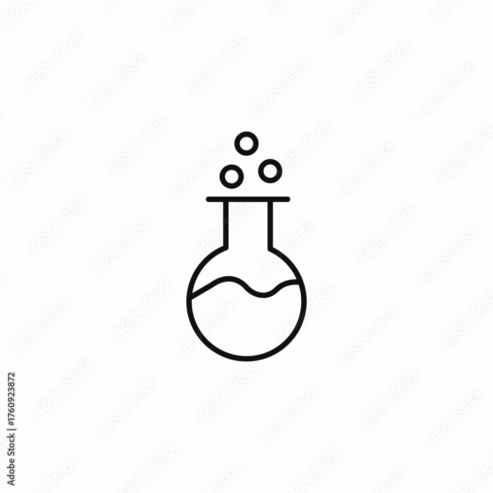 Obraz premium lab flask bubbles icon sign vector