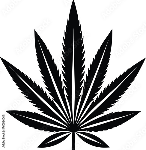 Cannabis sativa leaf icon vector illustration isolated on transparent background design element for packaging brand label