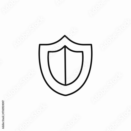 outline shield security icon sign vector