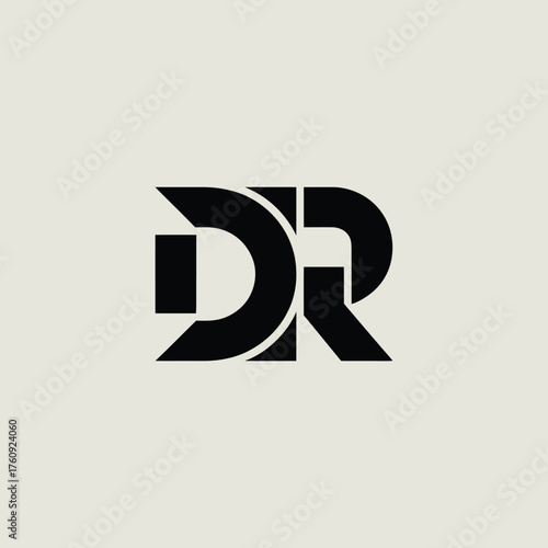 Bold geometric dr monogram logo abstract design modern fusion company branding