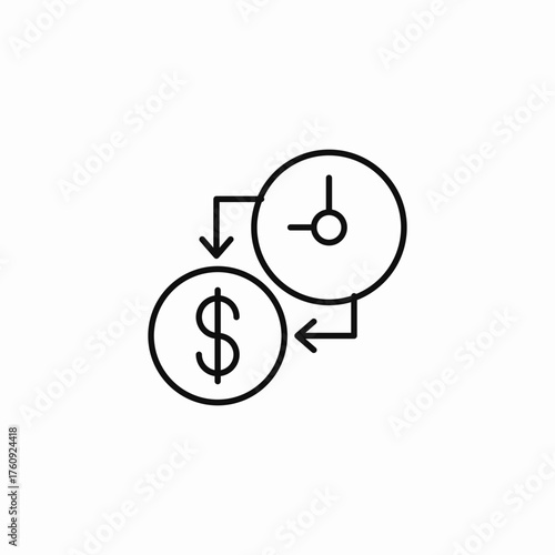 time is money icon sign vector